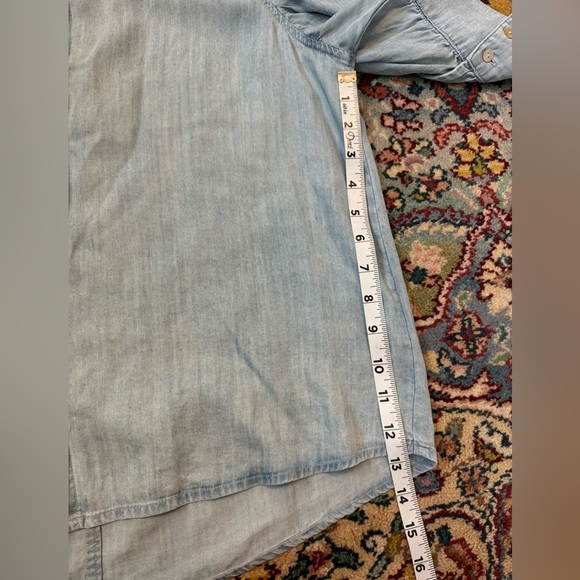 ROWAN PUFF SLEEVE CAPRI SHIRT CAROLINA BLUE Women’s Large Tencel - Picture 9 of 12